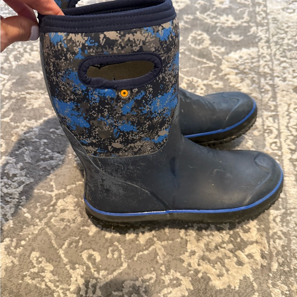 Kids Blue Camo Rain Boots